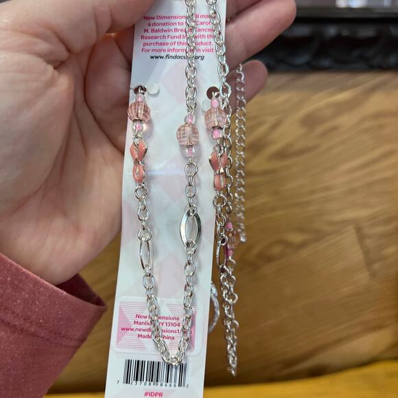 Cancer Awareness Pink Ribbon Jewelry Bracelets Watch Necklace Survivor NEW - Picture 2 of 9